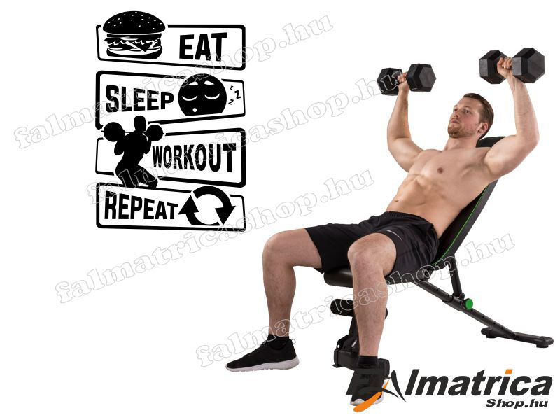 Eat, Sleap, Workout edzős falmatrica